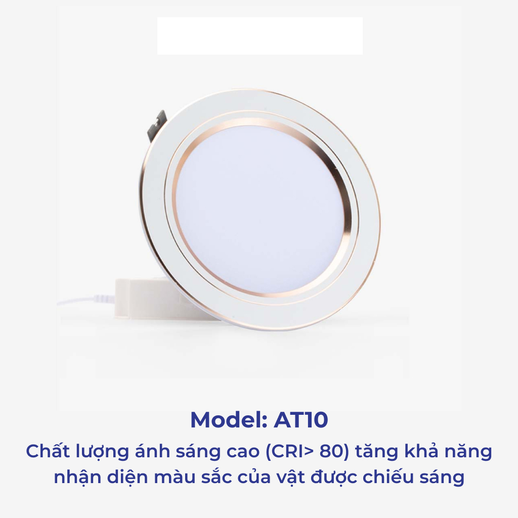 Đèn LED Âm trần Downlight Rạng Đông D AT10L 90/7W (Viền Vàng, Viền Bạc)