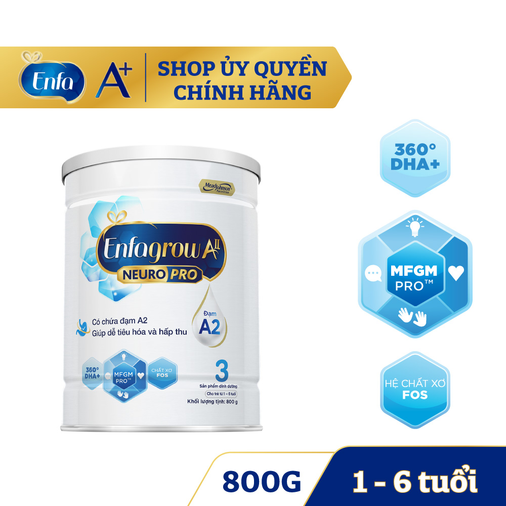 Sữa Enfagrow A2 NeuroPro số 3 800g (1 - 6 tuổi)