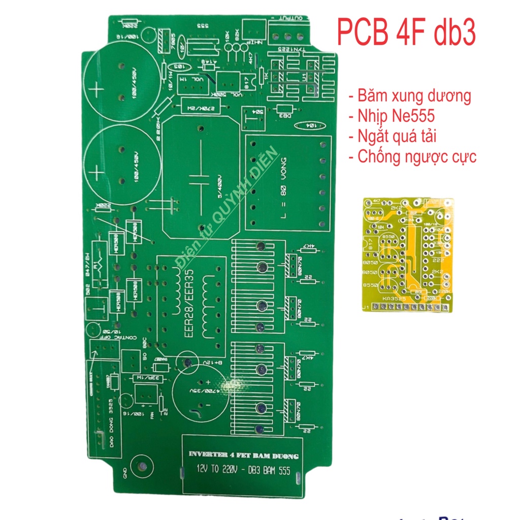Pcb bo mạch kích inverter điện tử 4 fet db3 băm dương fr4