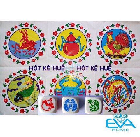 [HCM]Bộ Đồ Chơi Bầu Cua Xúc Xắc Đá