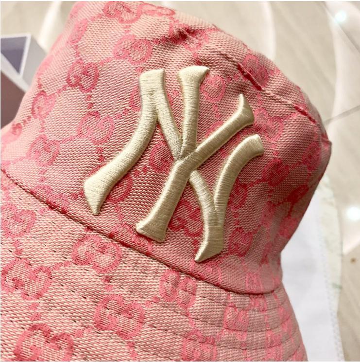 Mũ vải vành rộng chữ NY