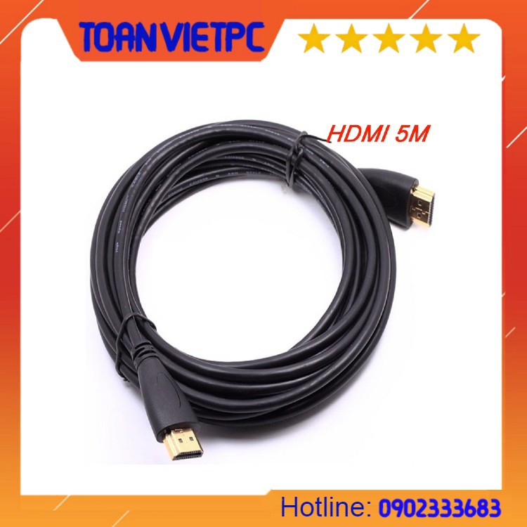 Cáp tín hiệu hdmi tròn, đen, dài 5m