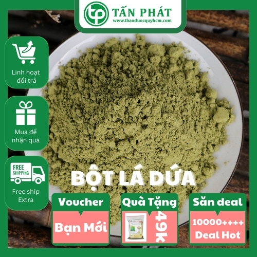 Bột lá dứa nguyên chất 500g - tấn phát - Hàng công ty chất lượng cao