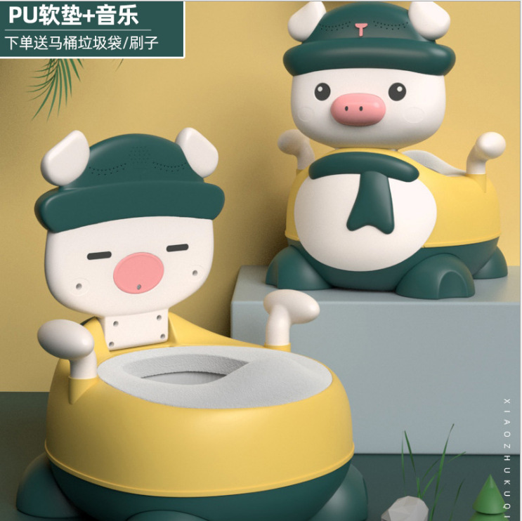Bô vệ sinh cho bé hình thú cưng có nhạc