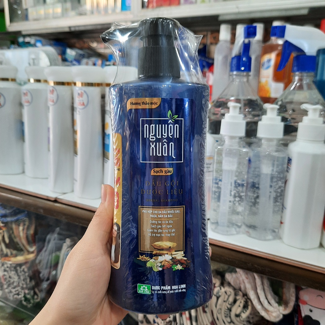 Dầu gội dược liệu Nguyên Xuân Xanh dương 350ml - Dành cho tóc sạch gàu, ngứa da đầu