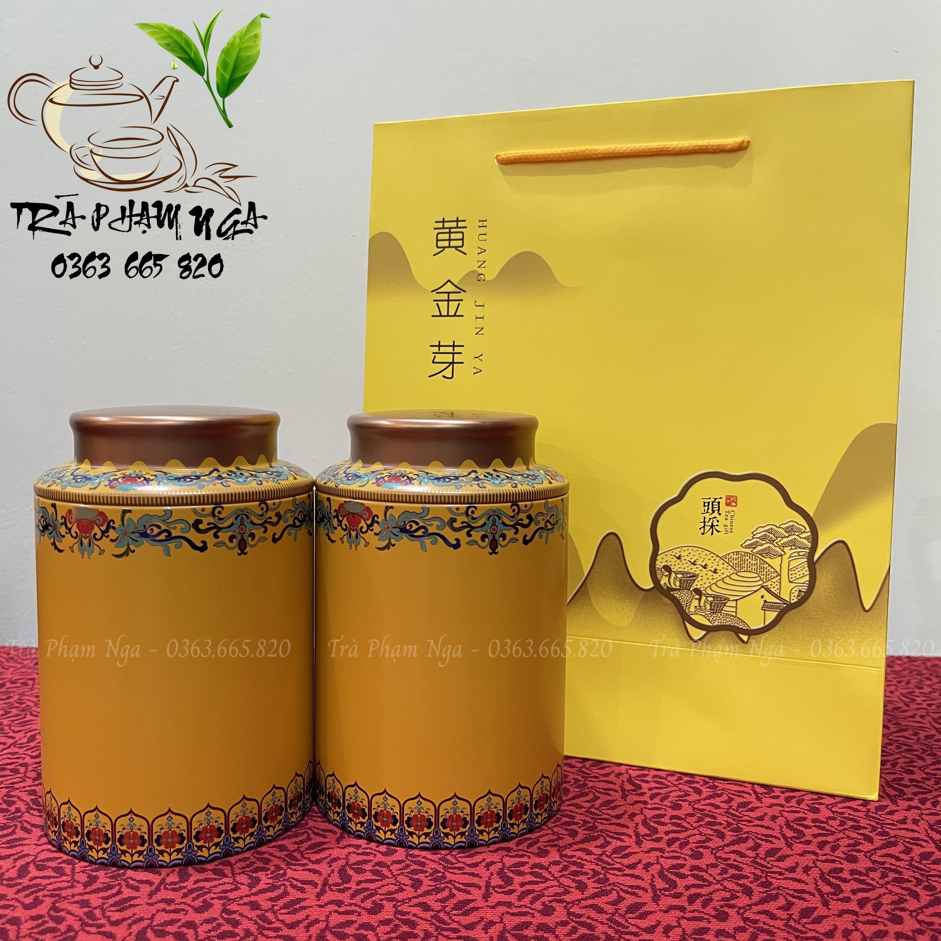 Hộp Đựng Trà, Hũ Đựng Trà, Lọ Đựng Trà, Cafe Và Thảo Mộc Khô, Chất Liệu THÉP CHỐNG RỈ (Hộp Tròn Viền Hoa Văn) - Trà Thái Nguyên Phạm Nga