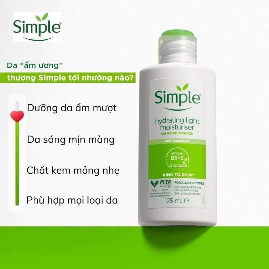 Lotion Dưỡng Ẩm Simple Hydrating Light Moisturiser 125ml