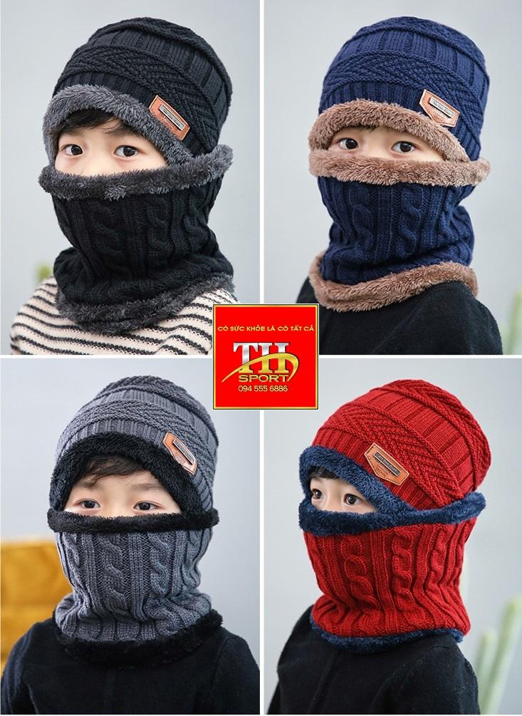 Mũ len kèm khăn trẻ em
