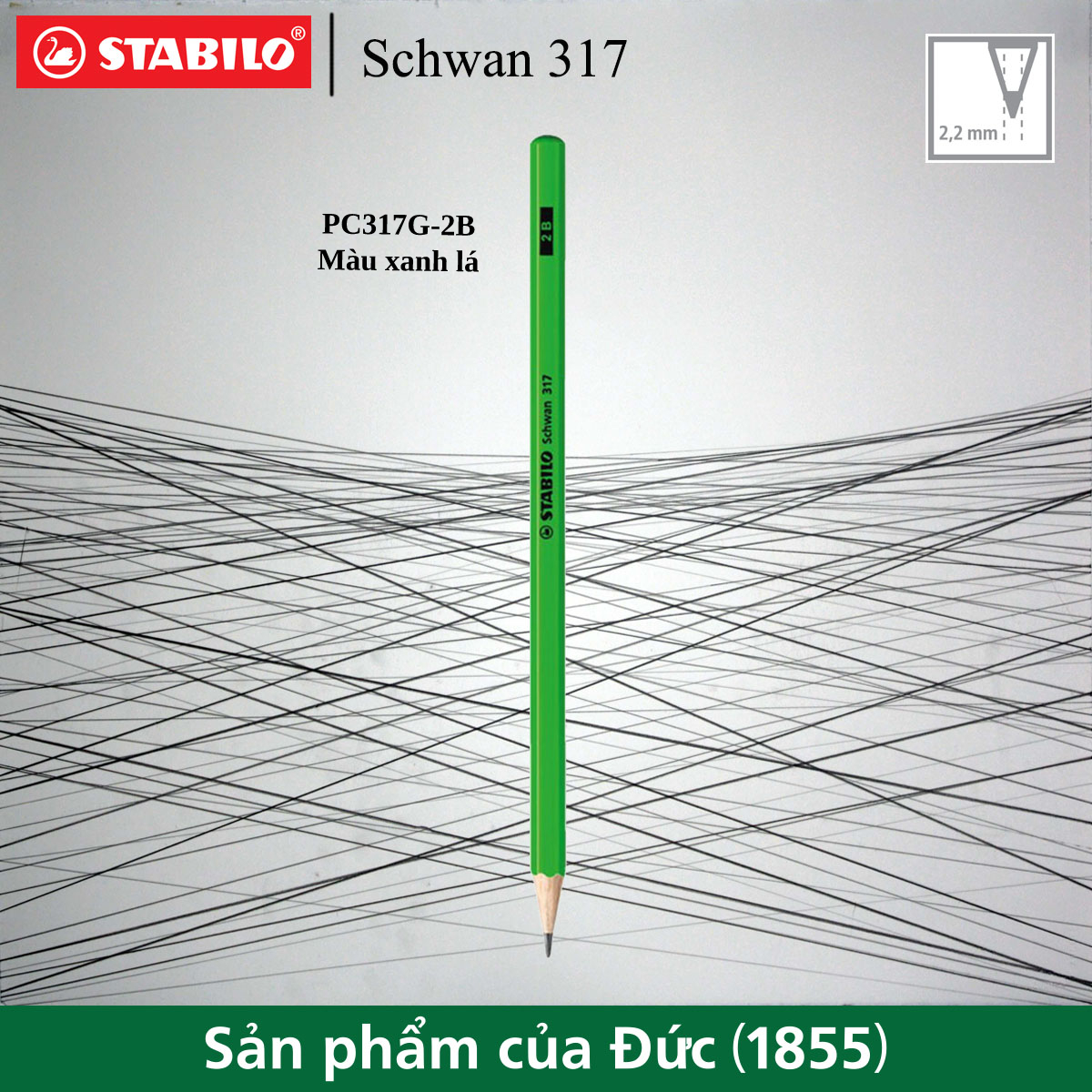 Bút chì gỗ STABILO Schwan neon 317 (PC317-2B)