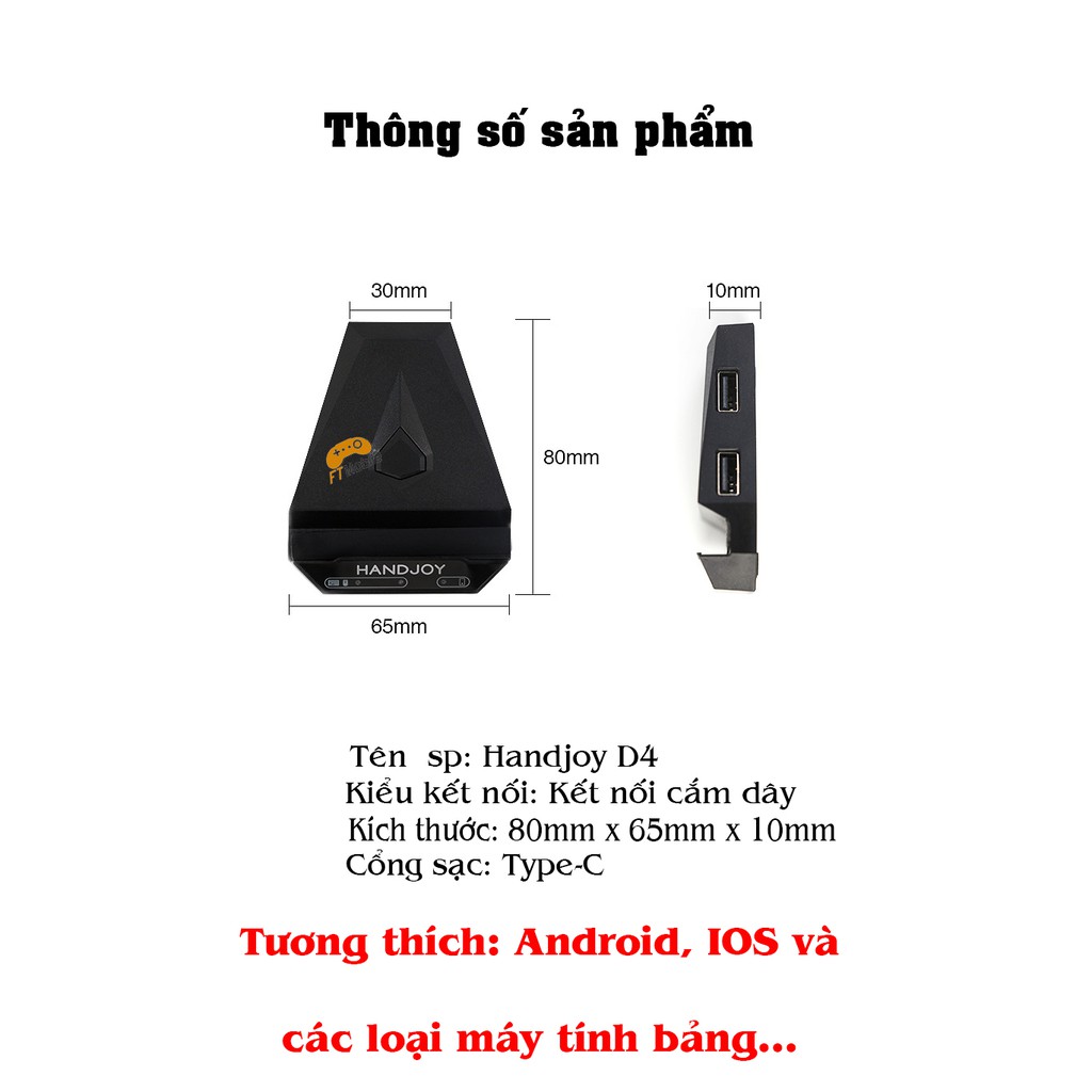 Handjoy D4 - Siêu phẩm công nghệ hỗ trợ game mobile mới nhất 2019