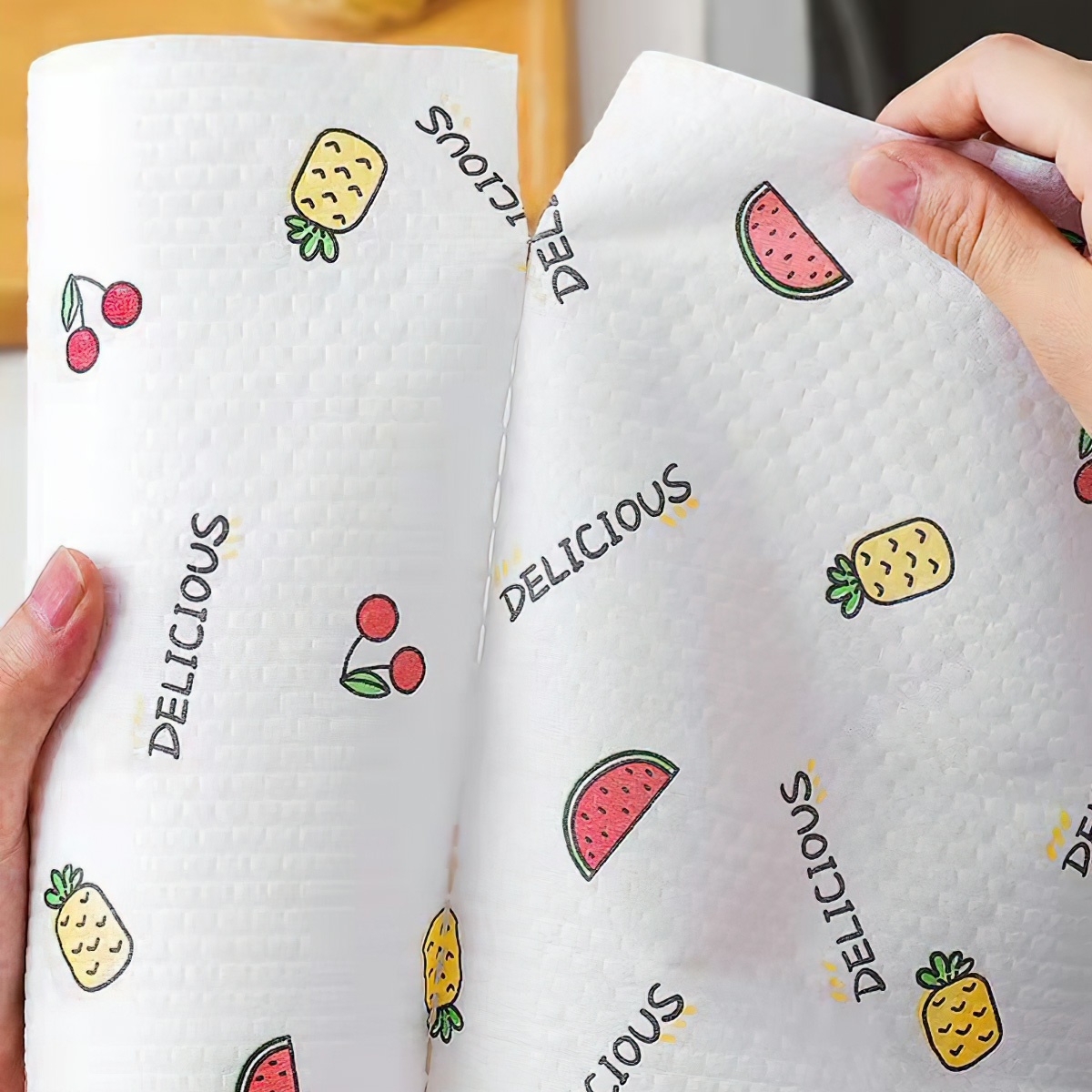 Roll of Disposable Oil-Absorbent Multi-Purpose Dish Tissue