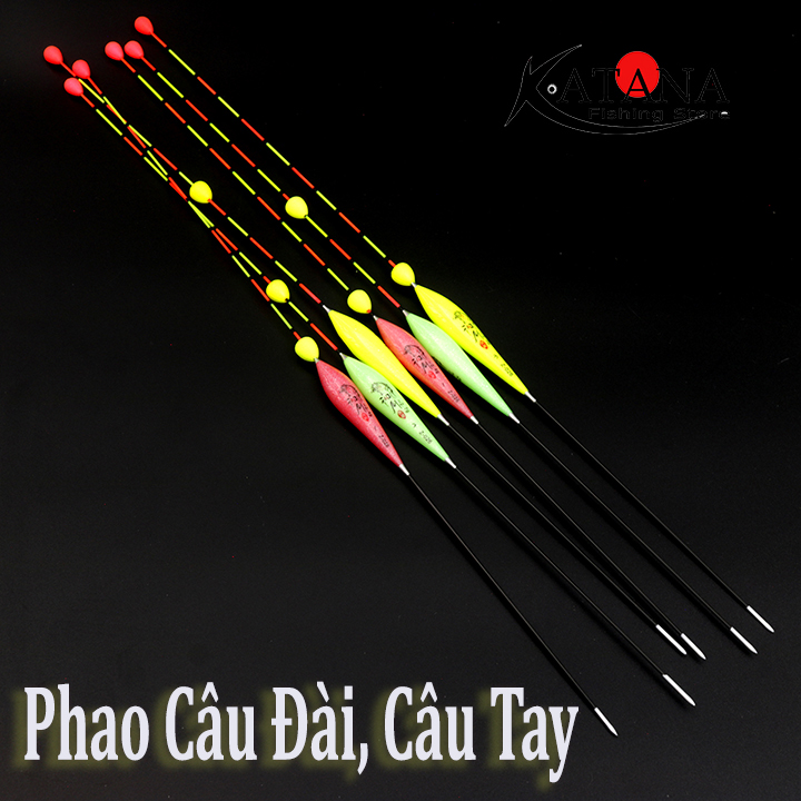 3 cây phao câu đài, câu tay, câu đơn. hạt chạy thông minh