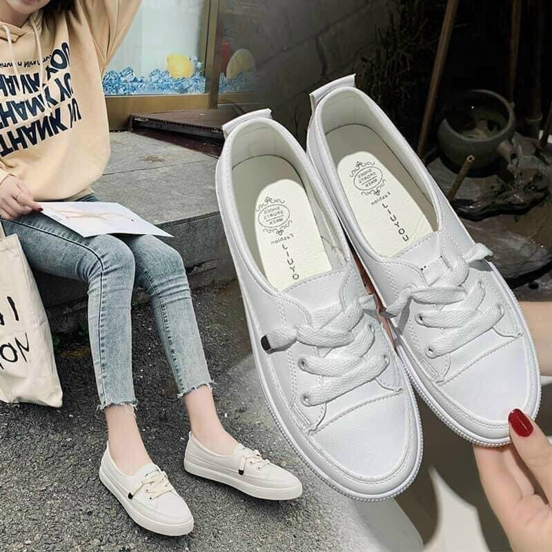 Giày slipon nữ ba khuy mẫu mới siêu hot