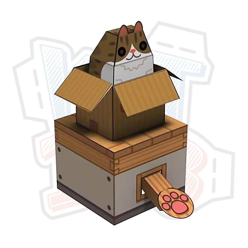 Mô hình giấy động vật đồ chơi The Internet Box Cat