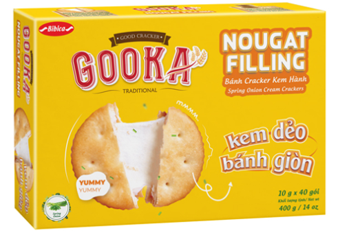Bánh Gooka cracker Nougat Filling Hành HG 400g-Bibica kèm túi giấy ...