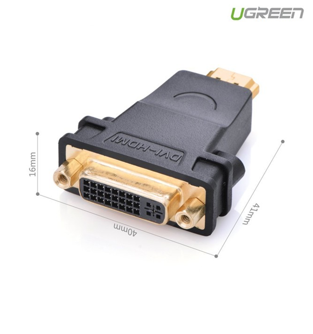 Đầu rắc chuyển đổi HDMI sang  DVI-I Ugreen 20123 (chuyển được 2 chiều)