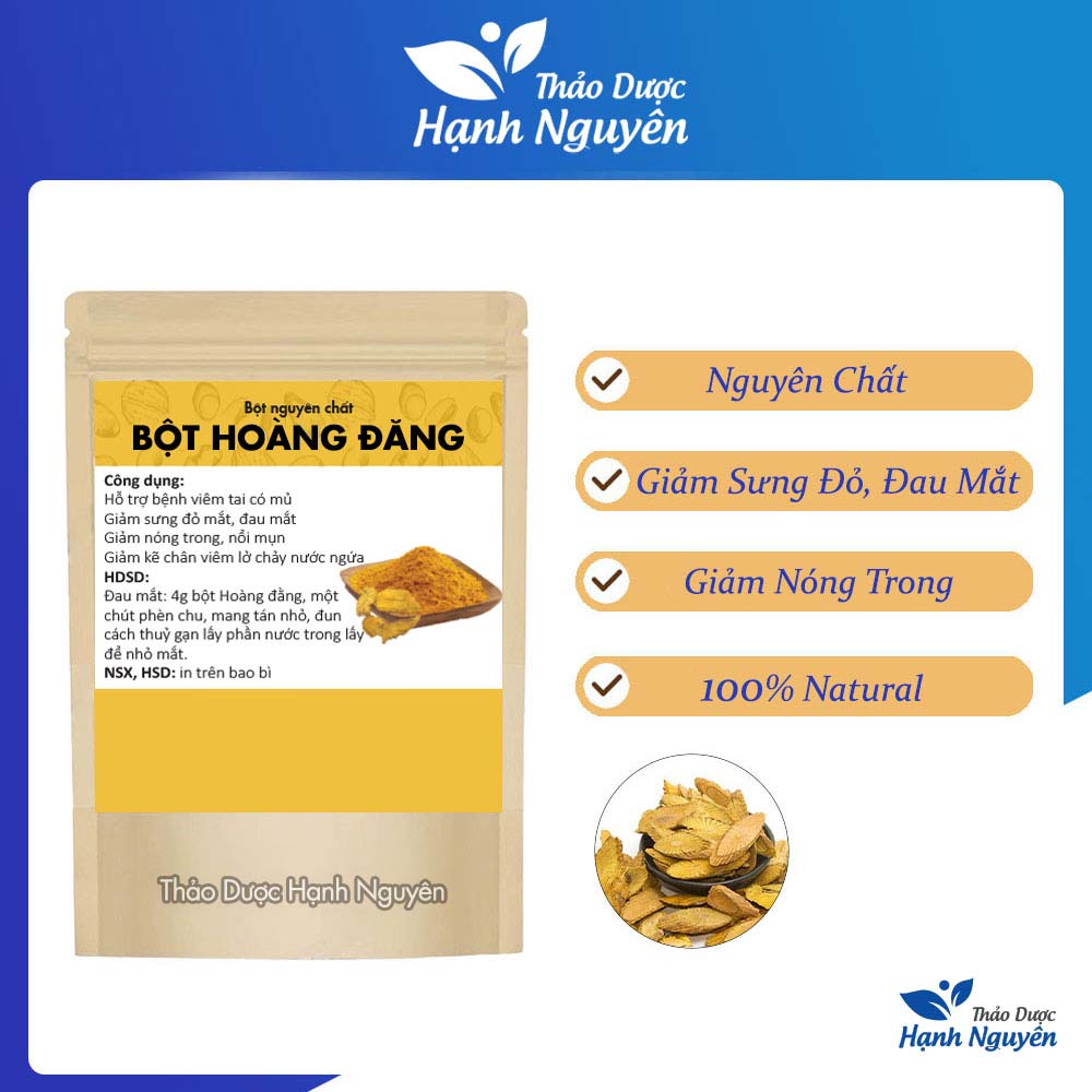 Bột hoàng đằng nguyên chất 1kg, khô, thơm, sạch - Thảo Dược Hạnh Nguyên