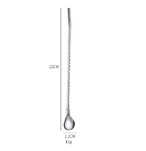 Set of 5 pcs 2 in 1 straw spoon and 5 PCs stainless steel squeegees-2 in 1 spoon-stainless steel straw-stainless steel spoon-coffee spoon-Musong