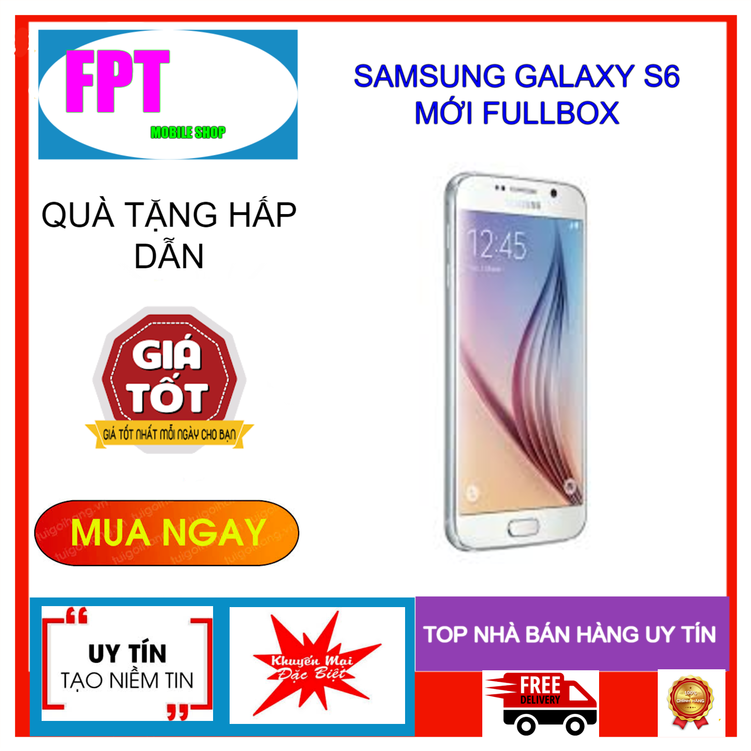 [HCM]Điện thoại Samsung Galaxy S6 Ram 3Gb Mới Fullbox