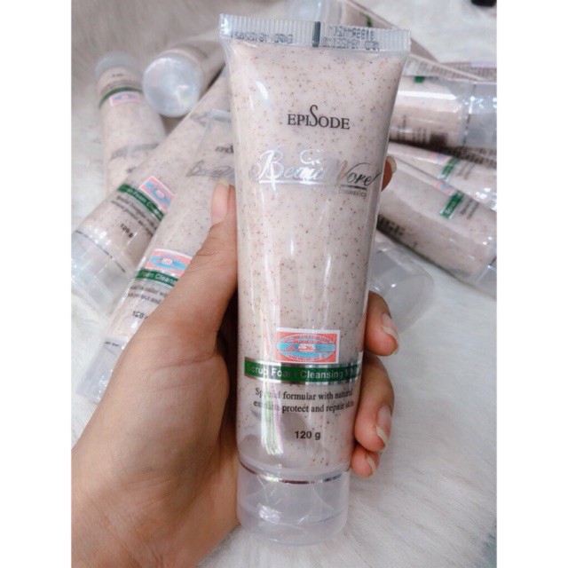 [HCM]Sữa Rửa Mặt Hạt Mơ - Beaumore Scrub Foam Cleansing White