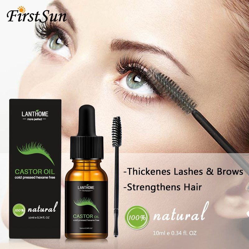 Castor Oil Hair Growth Serum for Eyelash Growth Lifting Eyelashes Thick Eyebrow Growth Enhancer Eye Lashes Serum Mascara 10ml cao cấp
