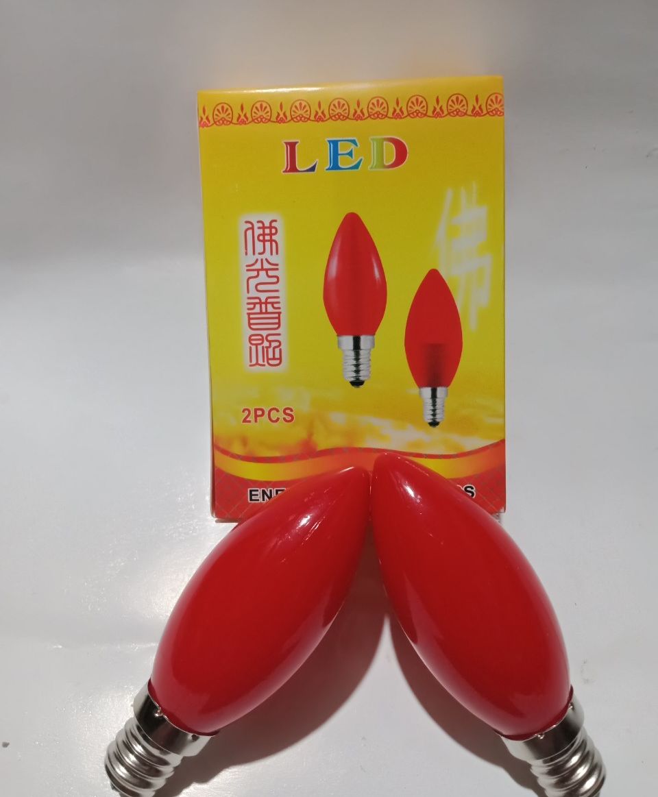 BÓNG QUẢ NHÓT ĐỎ, BÓNG ĐÈN LED THỜ (HỘP 2 QUẢ)