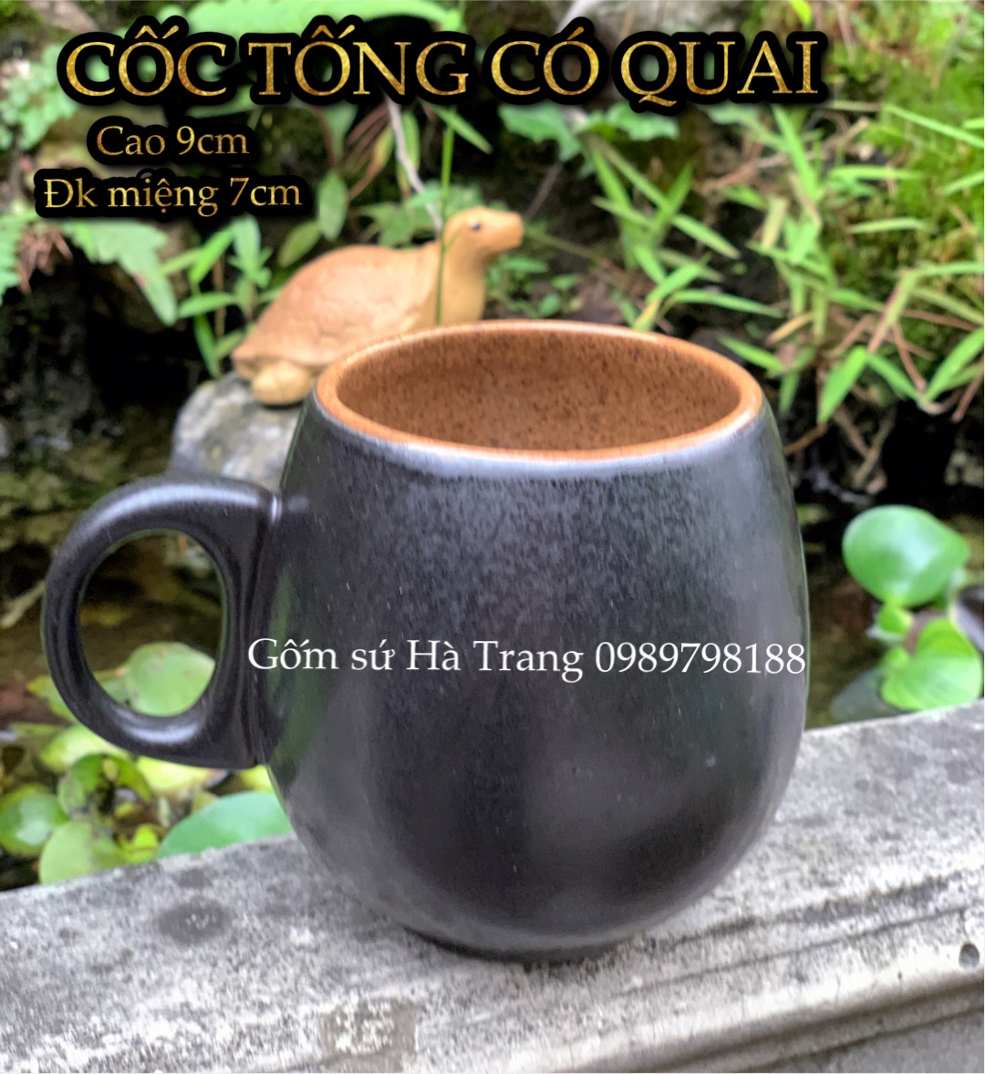 Cốc tống có quai Gốm sứ Bát Tràng cao cấp không chì 300ml