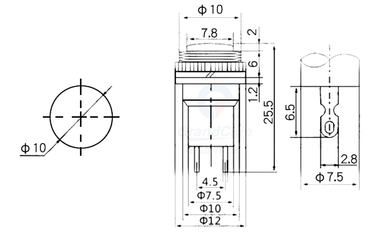 (4 Cái ) - Nút Nhấn Nhả - Nút Reset 10mm DS-314