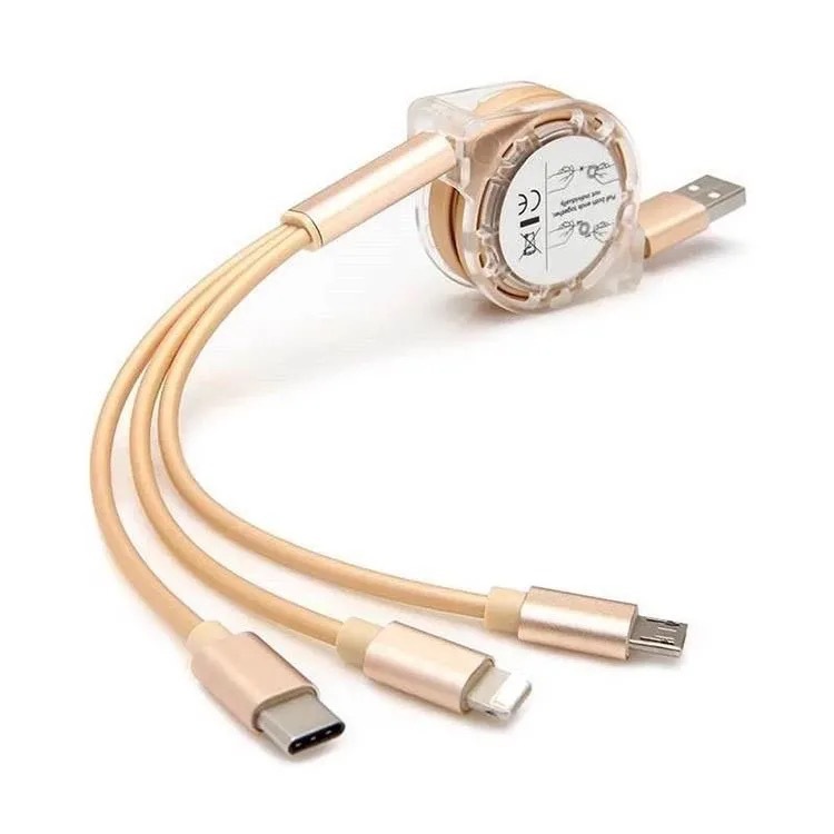 Charger cable pull circle multi-purpose 3 Head, 3 in 1 fast charging, high-grade wire super durable