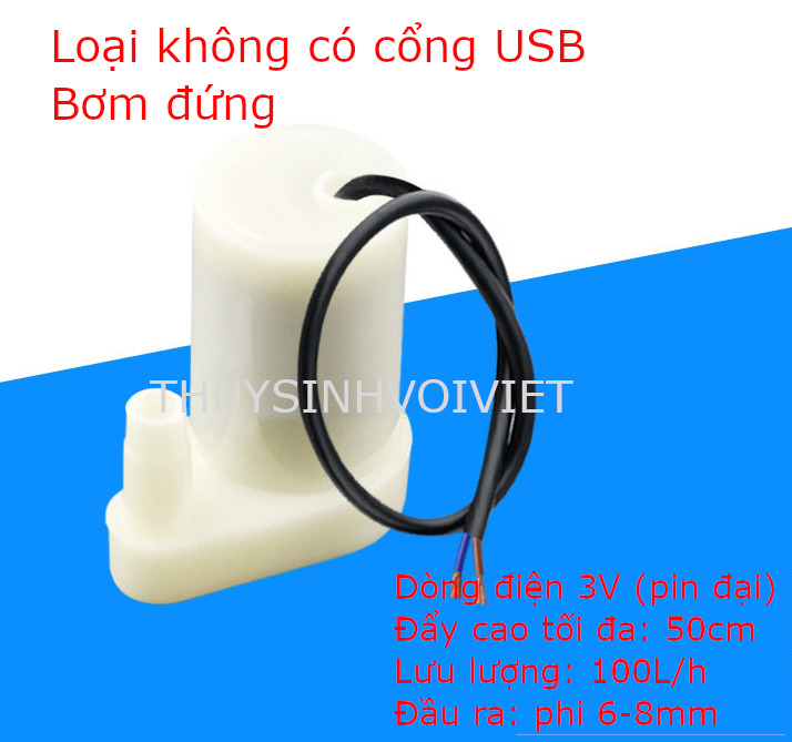 Bơm nước chìm Mini điện 3-5v có và không cổng USB