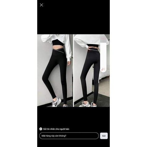 Quần legging nữ lưng cao gen bụng cạp chéo