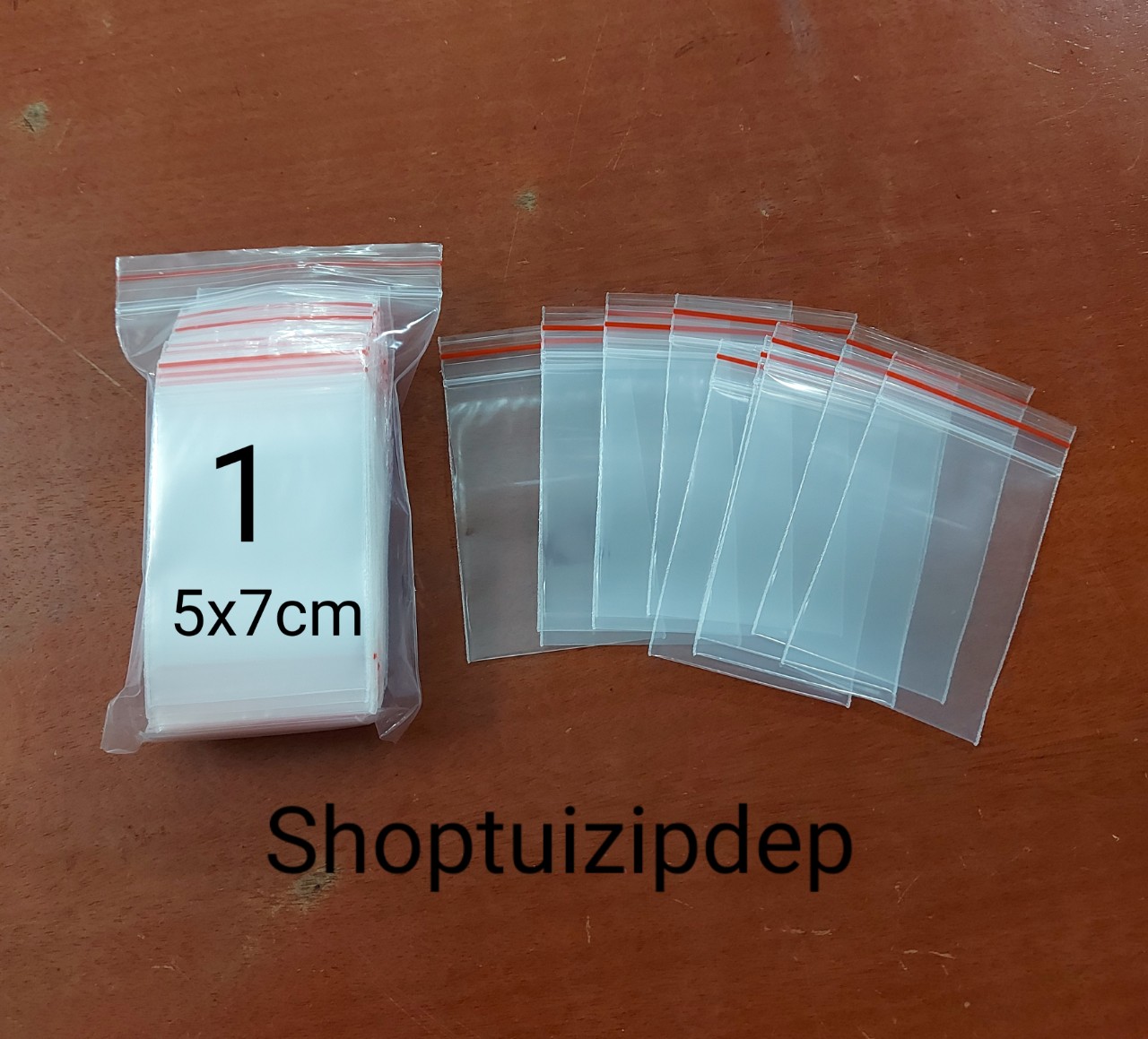 100 cái Túi zip chỉ đỏ nhiều size