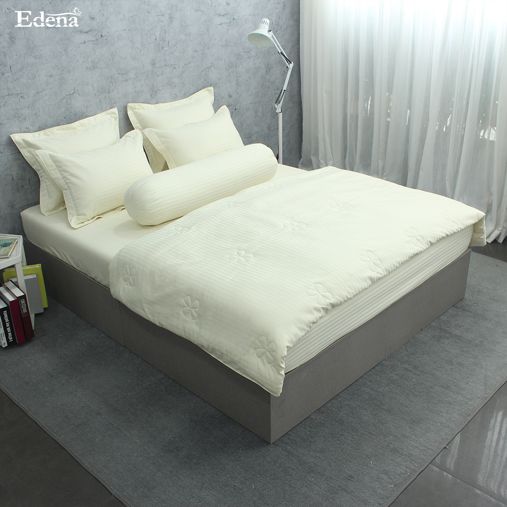 Bộ chăn ga chần gòn 5 món chất liệu Micro Silk cao cấp Edena Basic