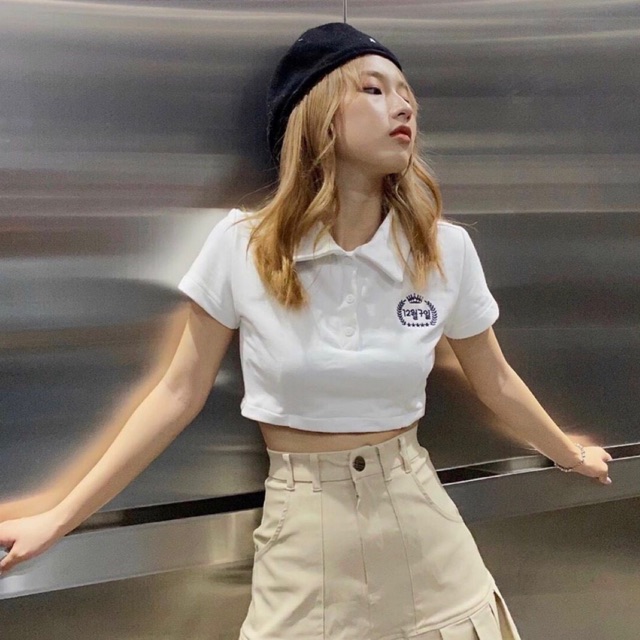 [HCM]Áo Croptop Cổ Bẻ Chữ Nhật ????