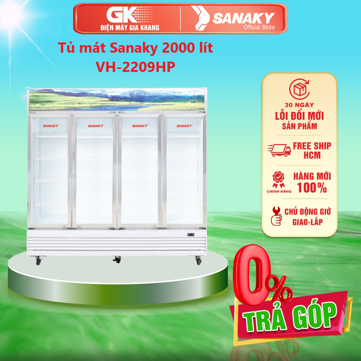 Tủ mát sanaky 2000 lít vh-2209hp - giao toàn quốc - freeship hcm