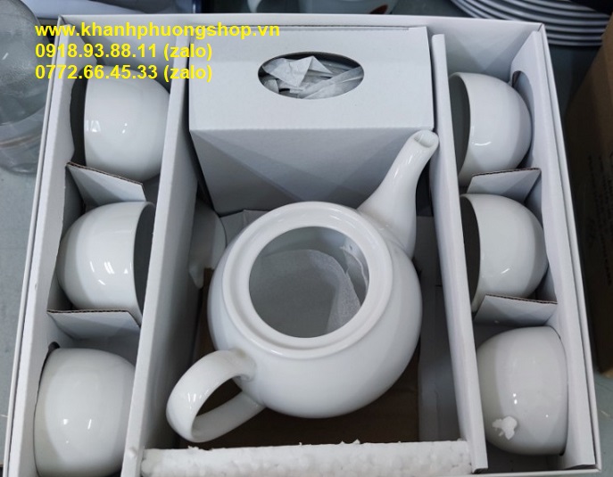 bộ ấm trà gốm sứ Minh Long - bộ ấm trà