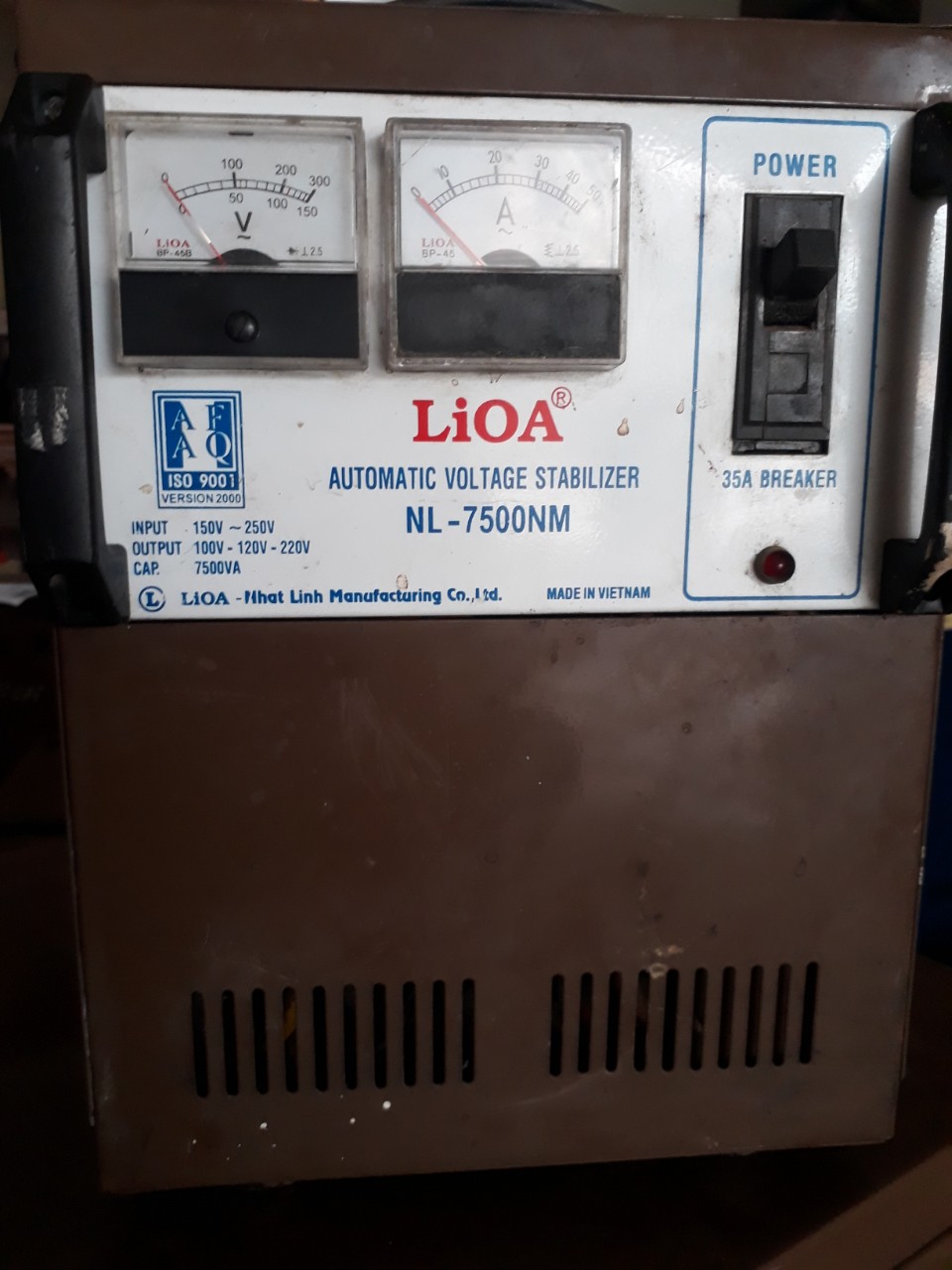 LIOA 7,5KW DẢI 150-250V ĐỜI 2 CHỔI THAN