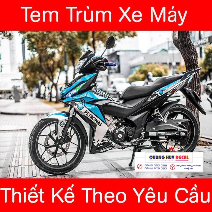 Tem trùm Winner xanh xám Petronas - Độ dán team trùm decal xe máy Winner xanh xám Petronas  - Team trùm decal xe máy Winner rẻ đẹp và chất