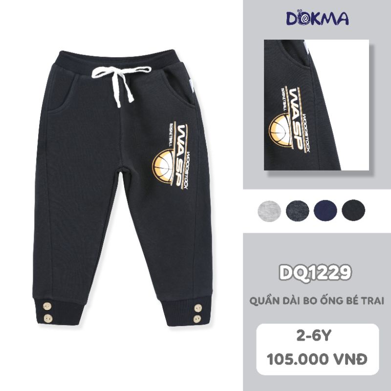 Quần nỉ bông dài bé trai Dokma 2-6T