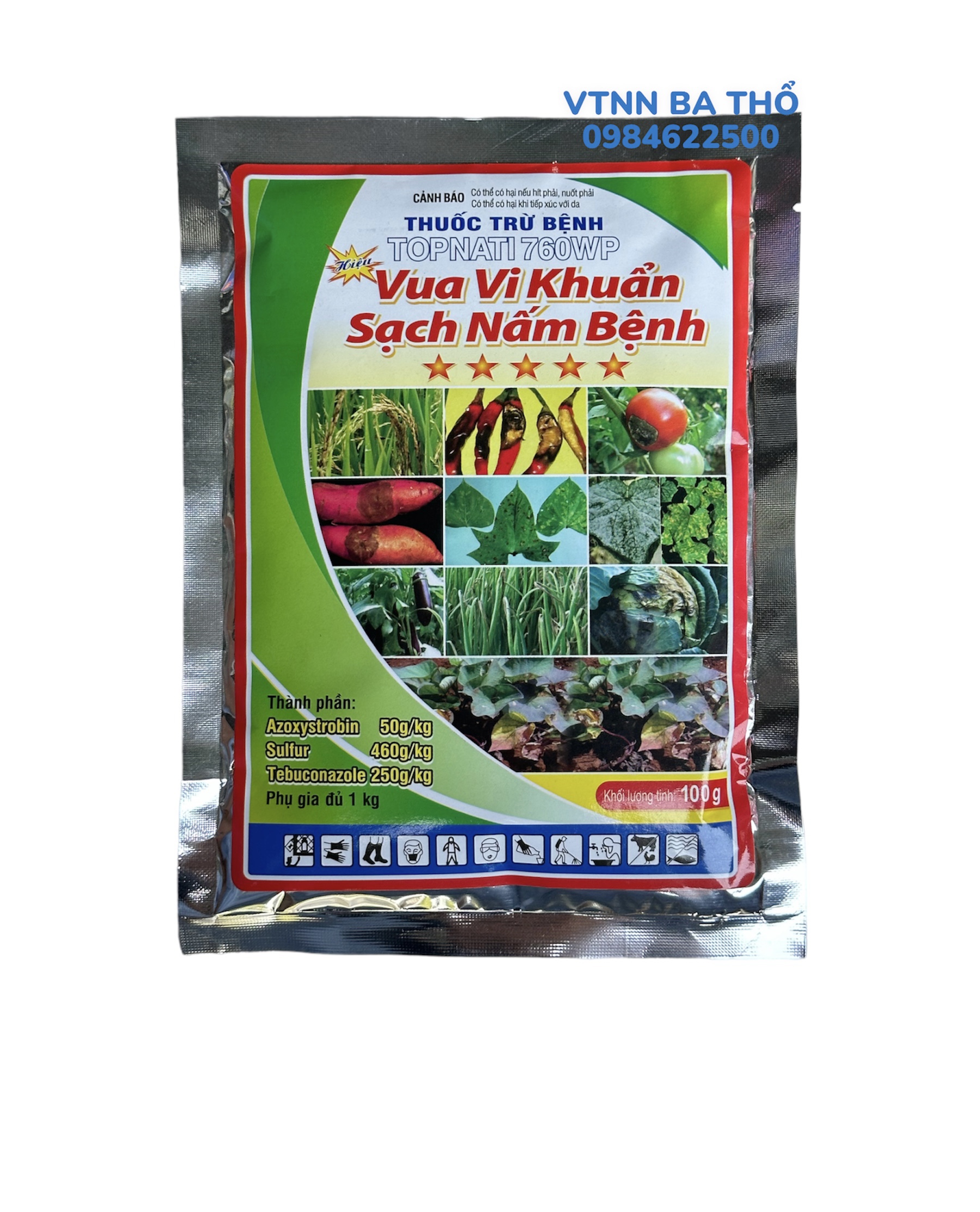 Thuốc trừ bệnh topnati vua vi khuẩn sạch nấm bệnh 760wp 100gr