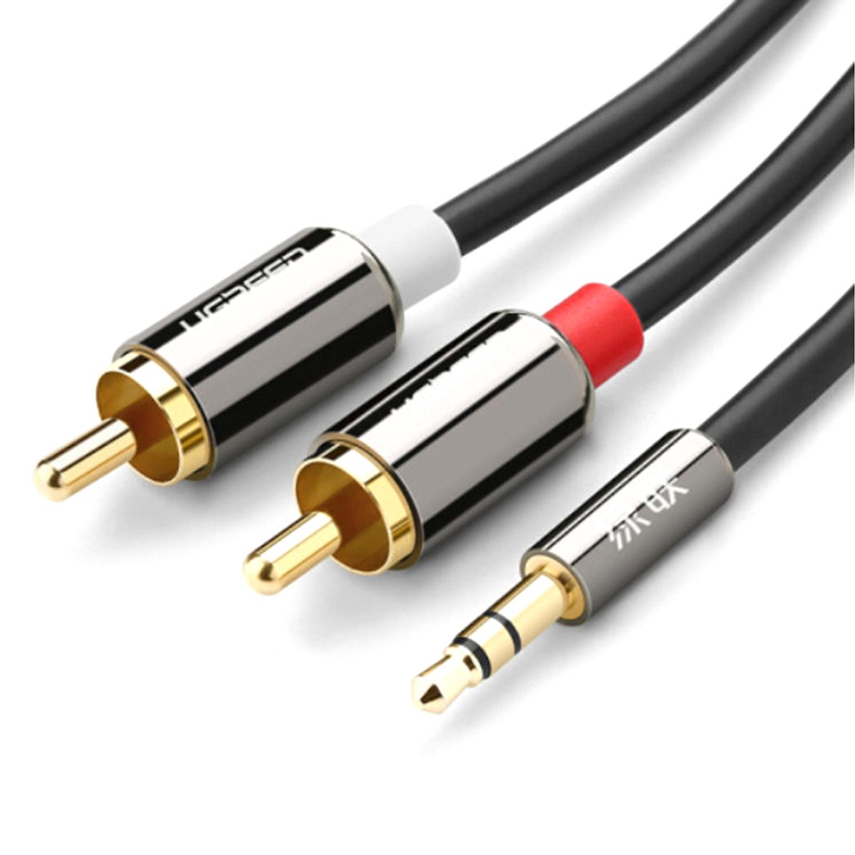 Cáp Audio 3.5mm ra 2 đầu RCA Ugreen 10583 (dài 1.5m) Chính Hãng