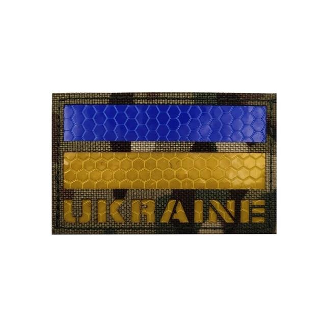 Ukraine Flag Ukrainian Armband IR Multicam Patch Hook Loop Badges Sticker Cloth Military Stripe Tactical Ukr Flag for Backpack