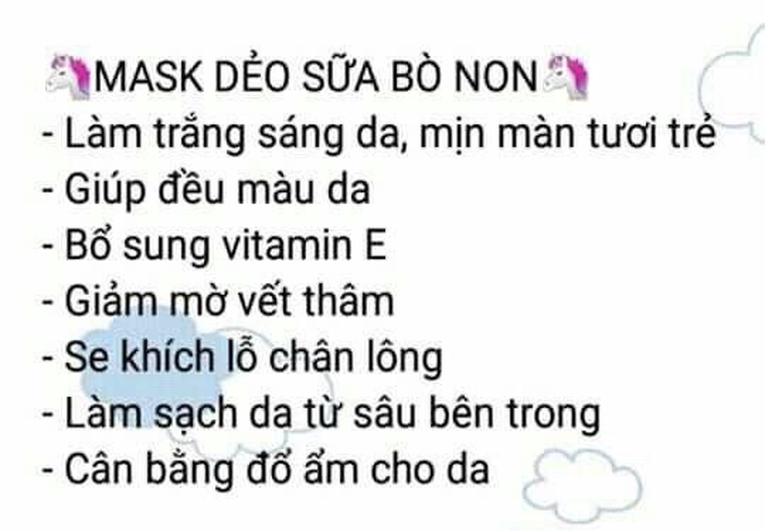 Mask Dẻo Sữa Bò Thơm mịn -dưỡng da