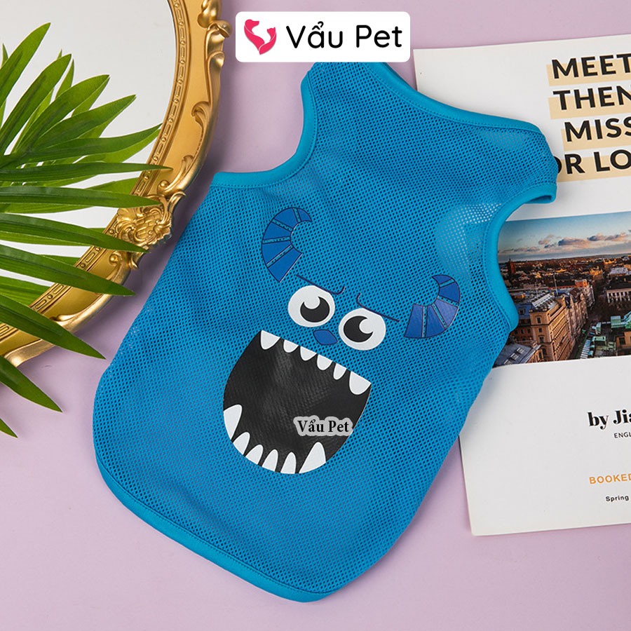 Áo cho chó mèo ba lỗ lưới cute - quần áo cho chó mèo thú cưng vẩu pet