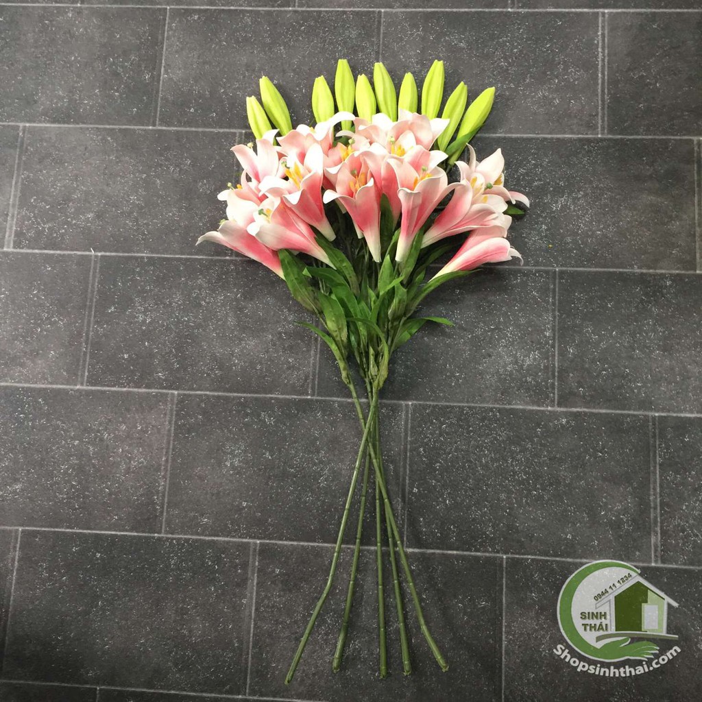 [HCM]Hoa ly màu hồng - hoa giả cao cấp