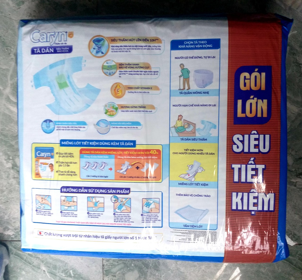 TÃ DÁN CARYN SIZE M40 MIẾNG, SIZE L40 (SIZE CŨ ML40) MIẾNG