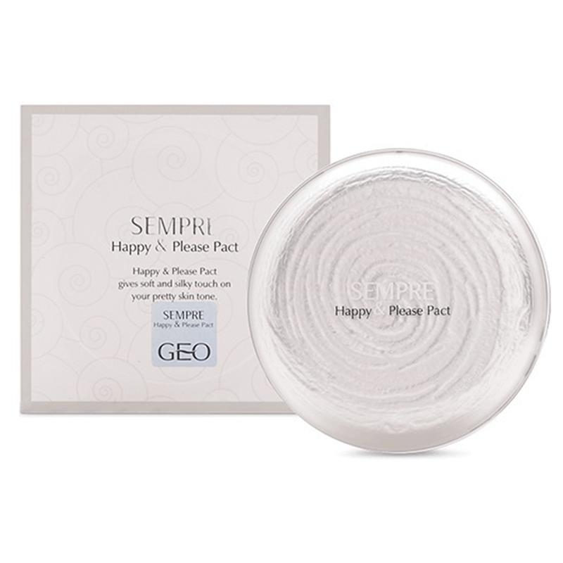 Phấn phủ dạng nén che khuyết điểm hiệu quả chiết xuất từ ngọc trai sempre geo happy & please pact 22g