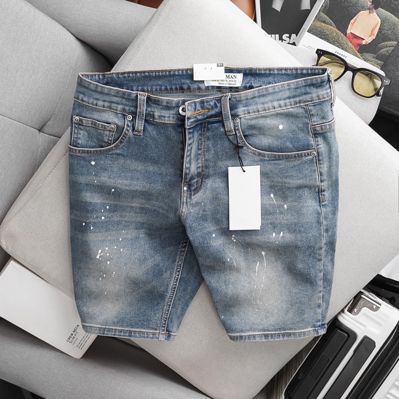 Quần Short Jean Nam cao cấp - chất bò co giãn êm mịn dáng ôm nhẹ