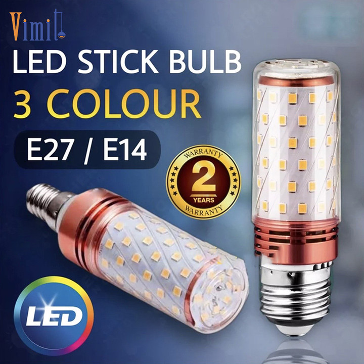 Vimite 12/16w led corn bulb e14/e27 3 color energy saving bulb night light eye protection decoration lamp