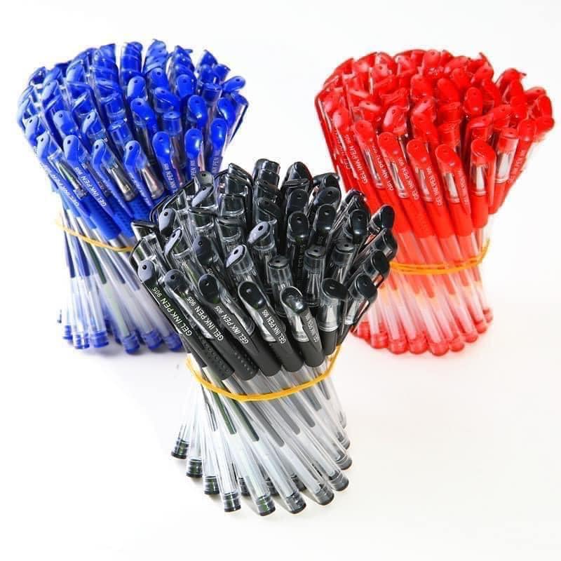 Combo 25/50/75/100 bút bi mực nước siêu bền, bút bi mực nước xanh, đen